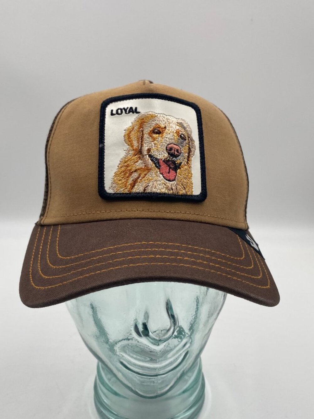 Goorin Bros Trucker Hat Loyal Dog Golden Retriever Brown The Farm Cap SnapBack